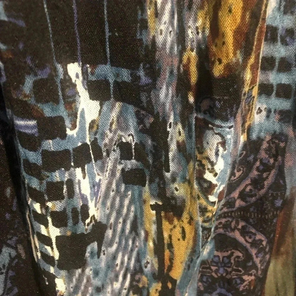 Vivienne Tam Abstract Blue Black Sleeveless Lined Mini Shift Dress Artsy Size S - Picture 8 of 10